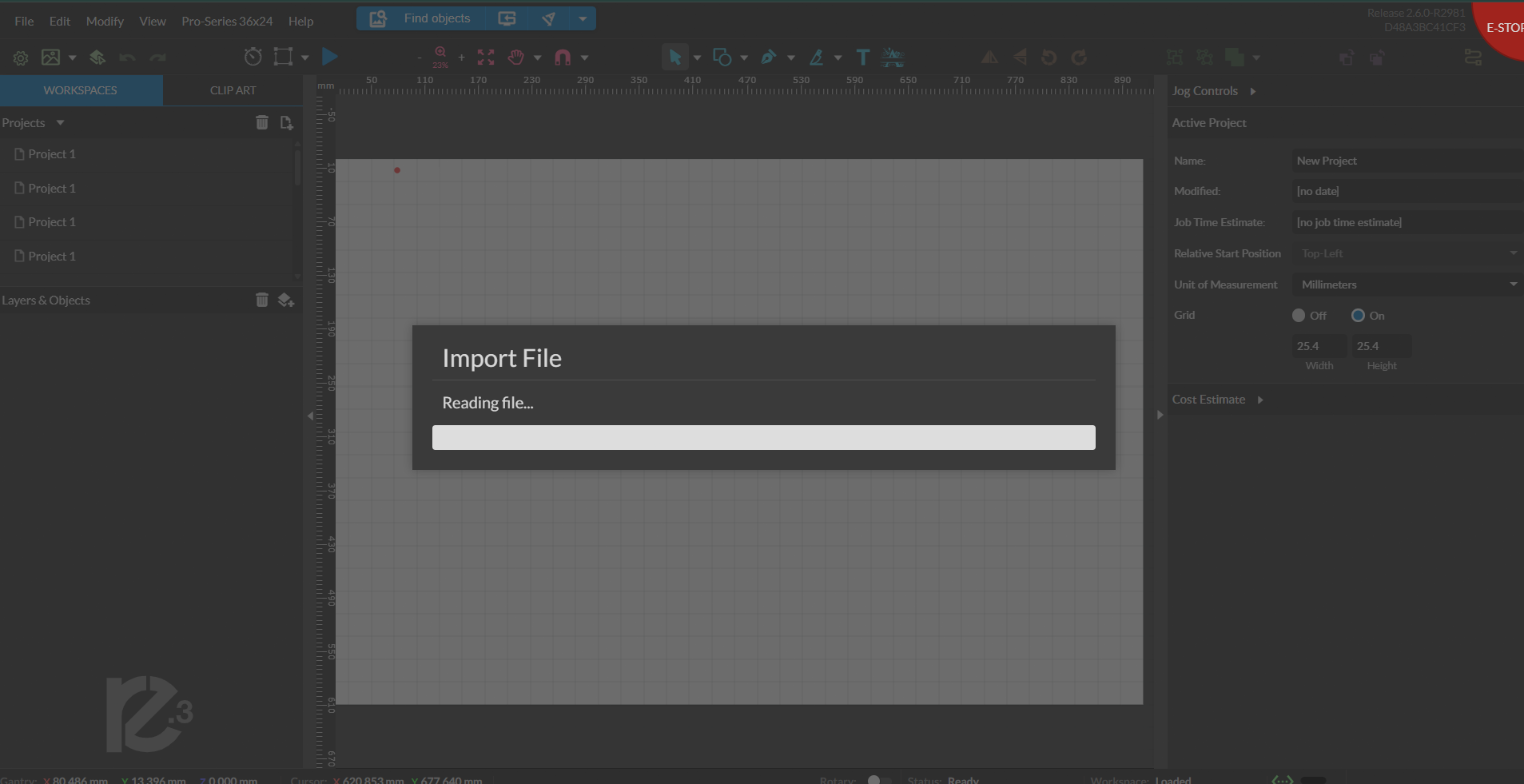 Dragging DXF files to software interface