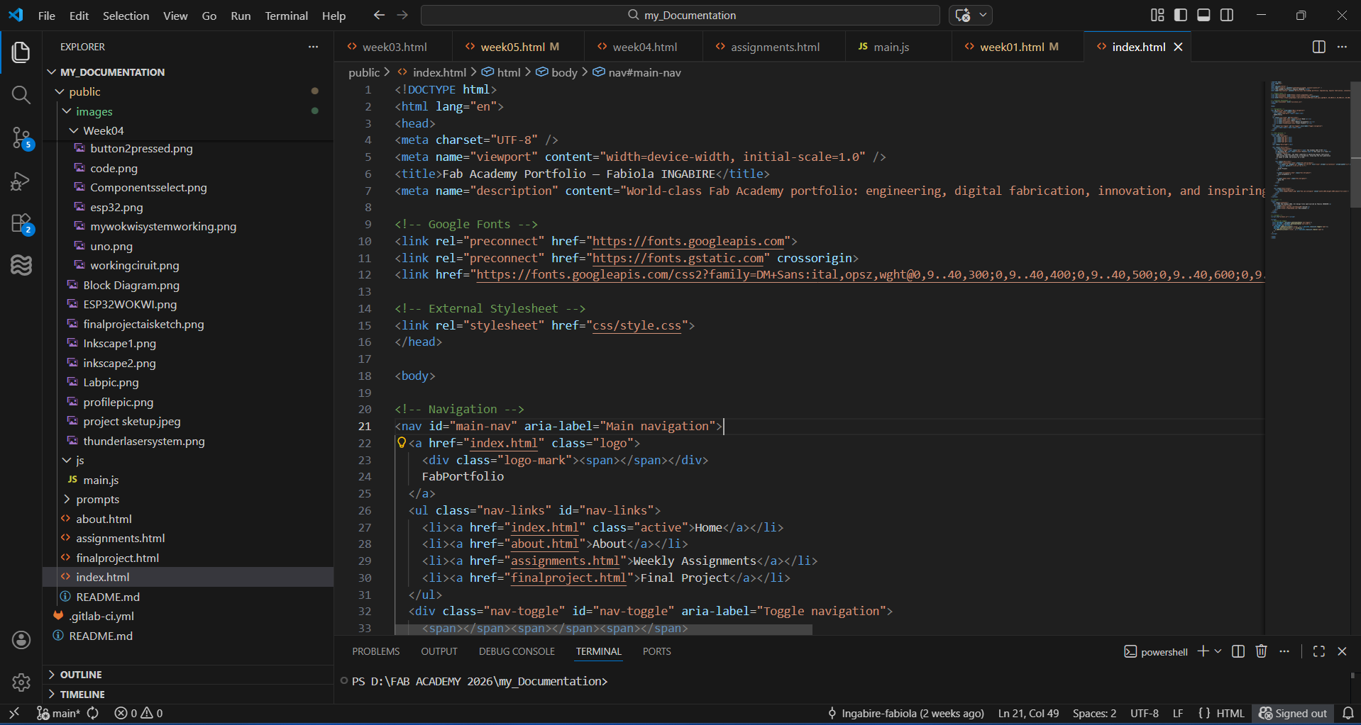Sample HTML code