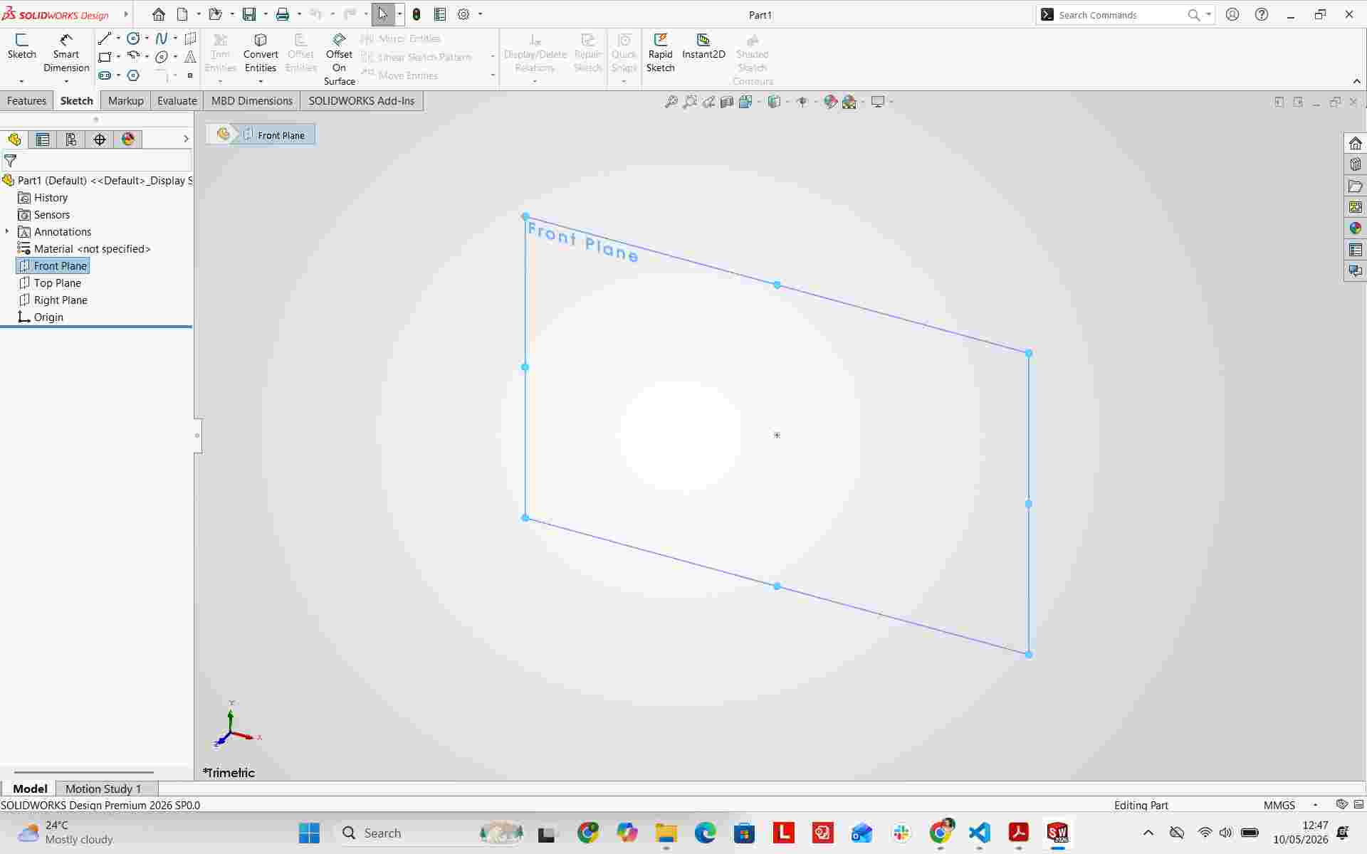 SolidWorks plane selection