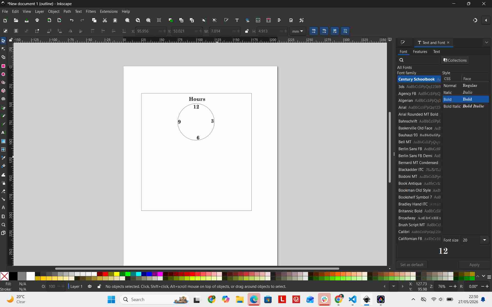 Adding clock face numbers