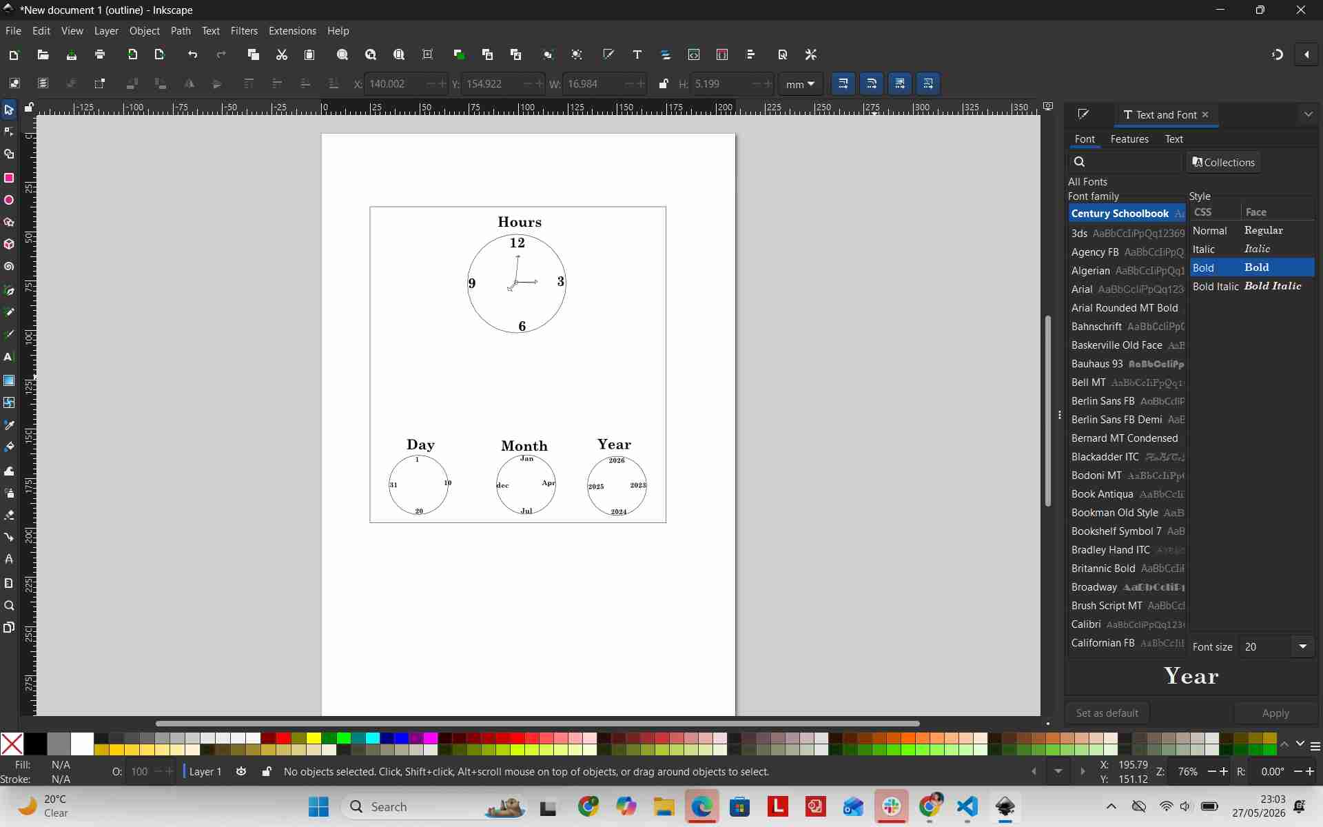 Adding date labels inside discs