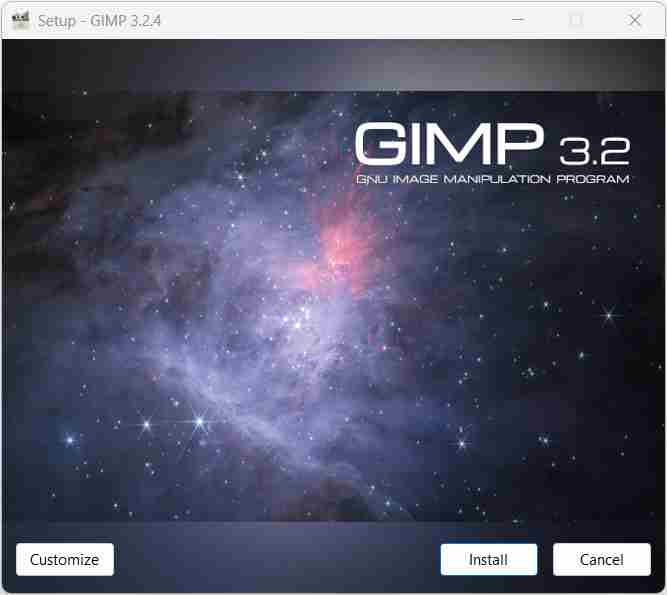 GIMP installer step 1