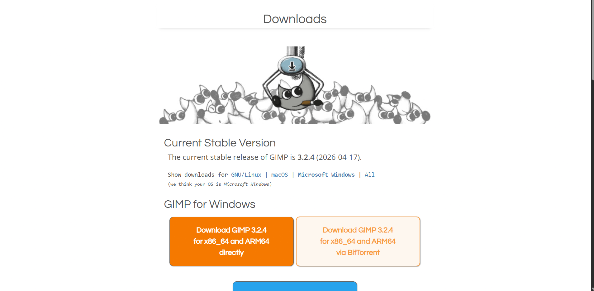 GIMP download site
