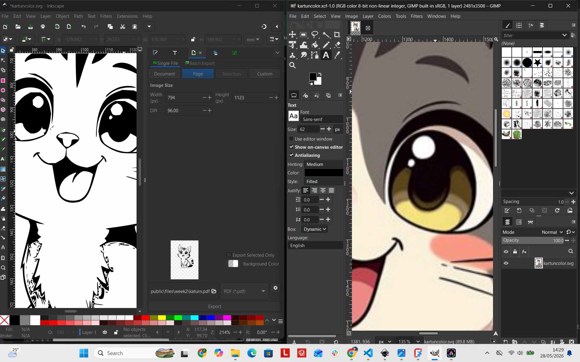 Raster vs vector pixelation comparison