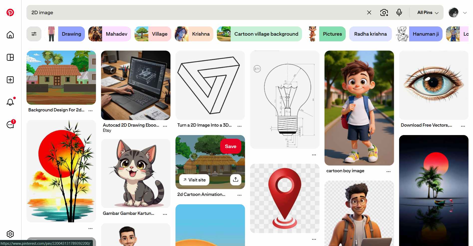Pinterest image selection