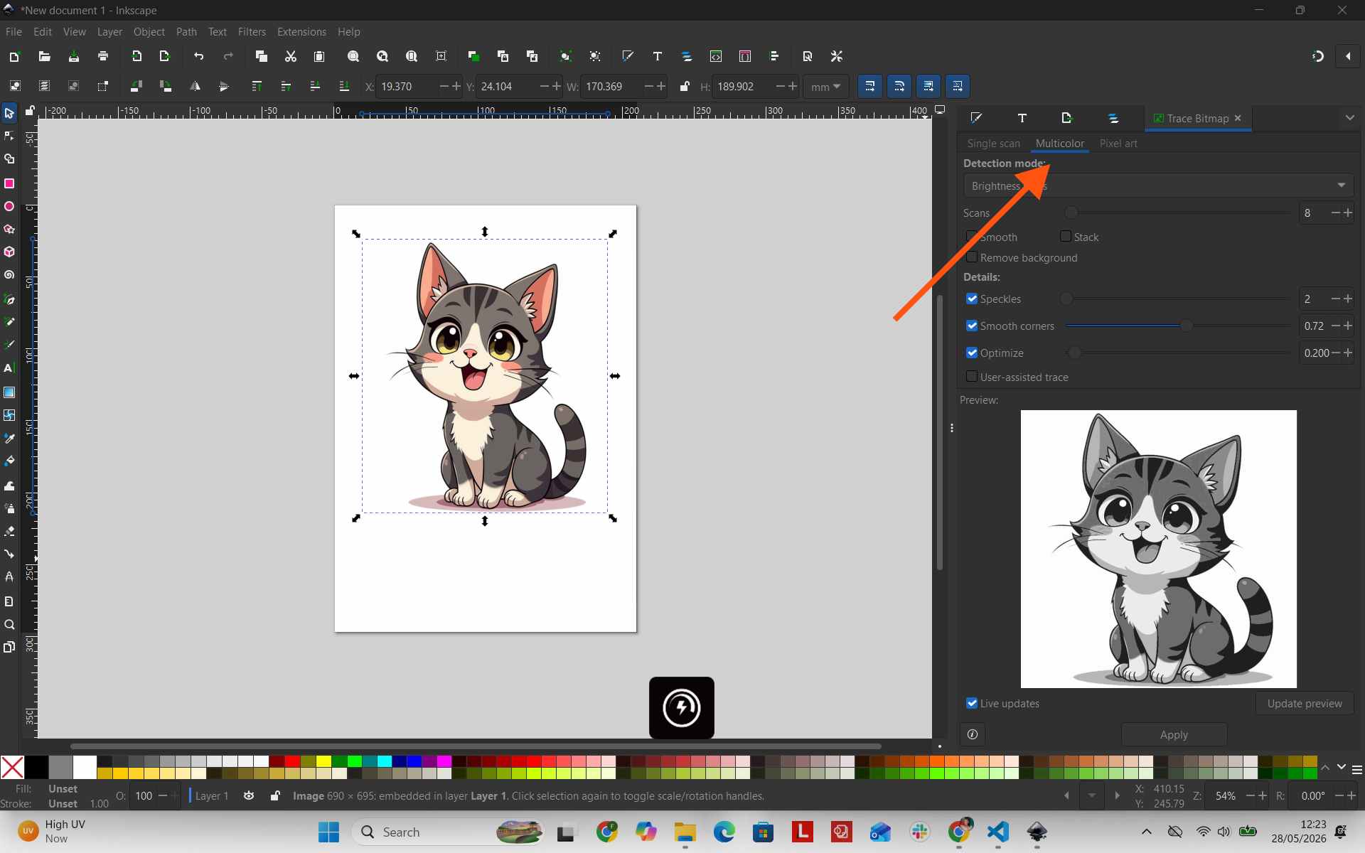 Multicolor tracing