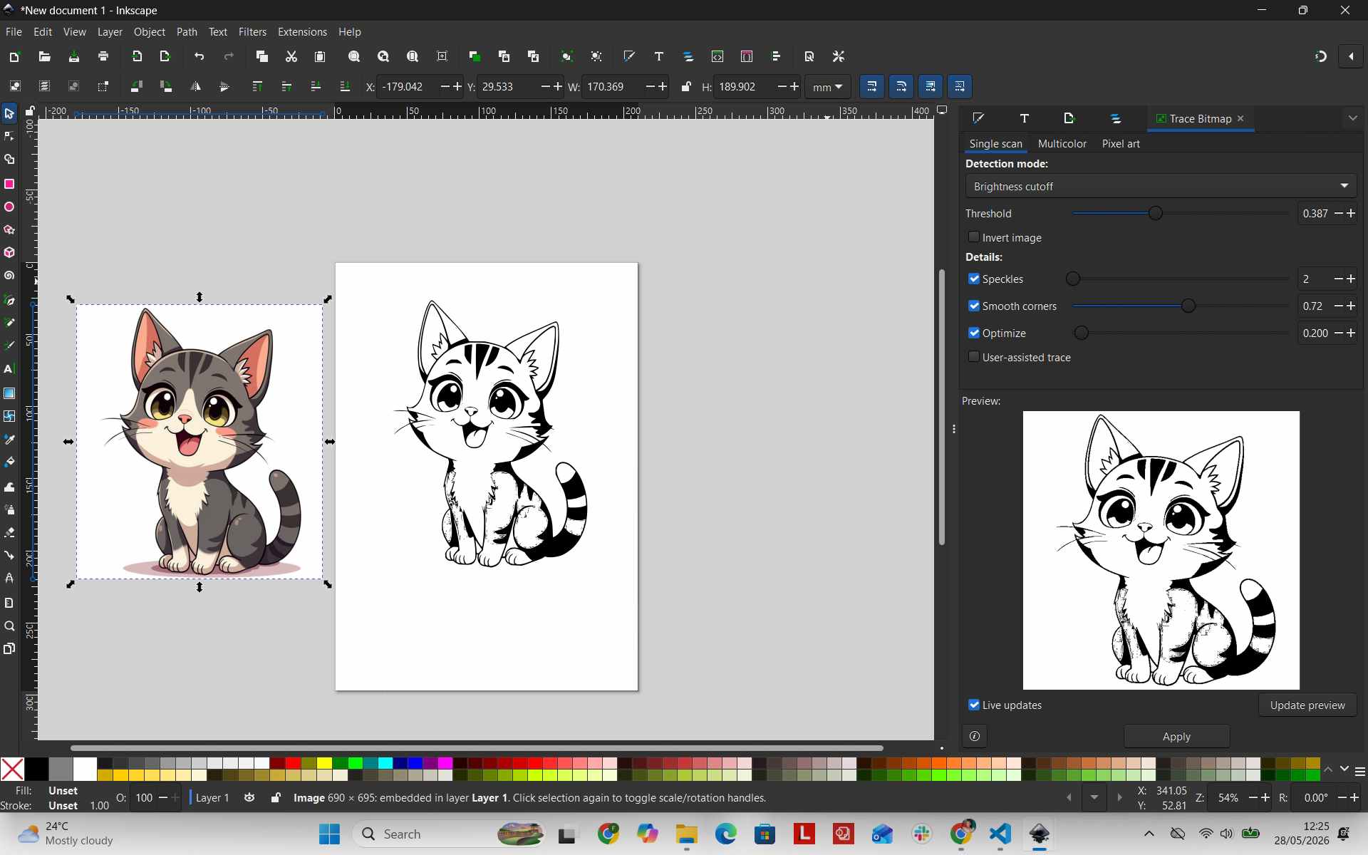 Vector composite output