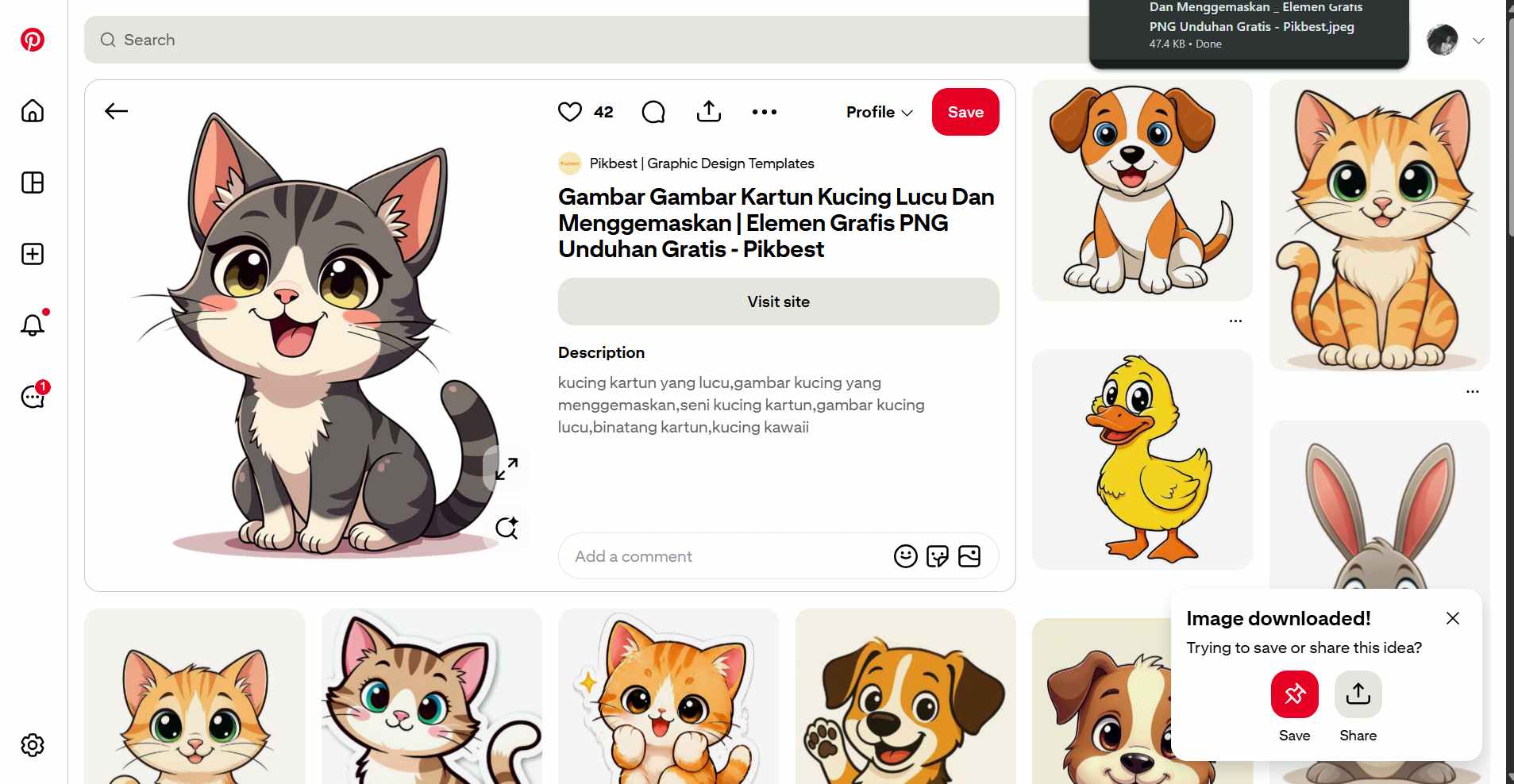 Downloading image from Pinterest