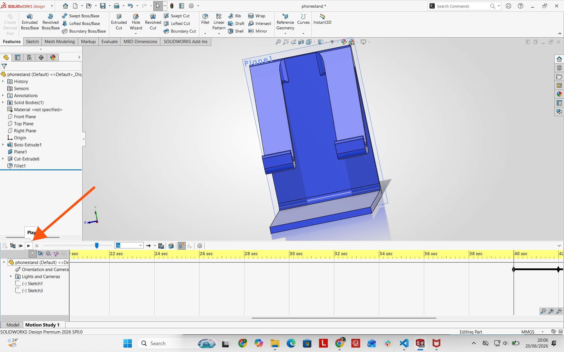Playing animation preview