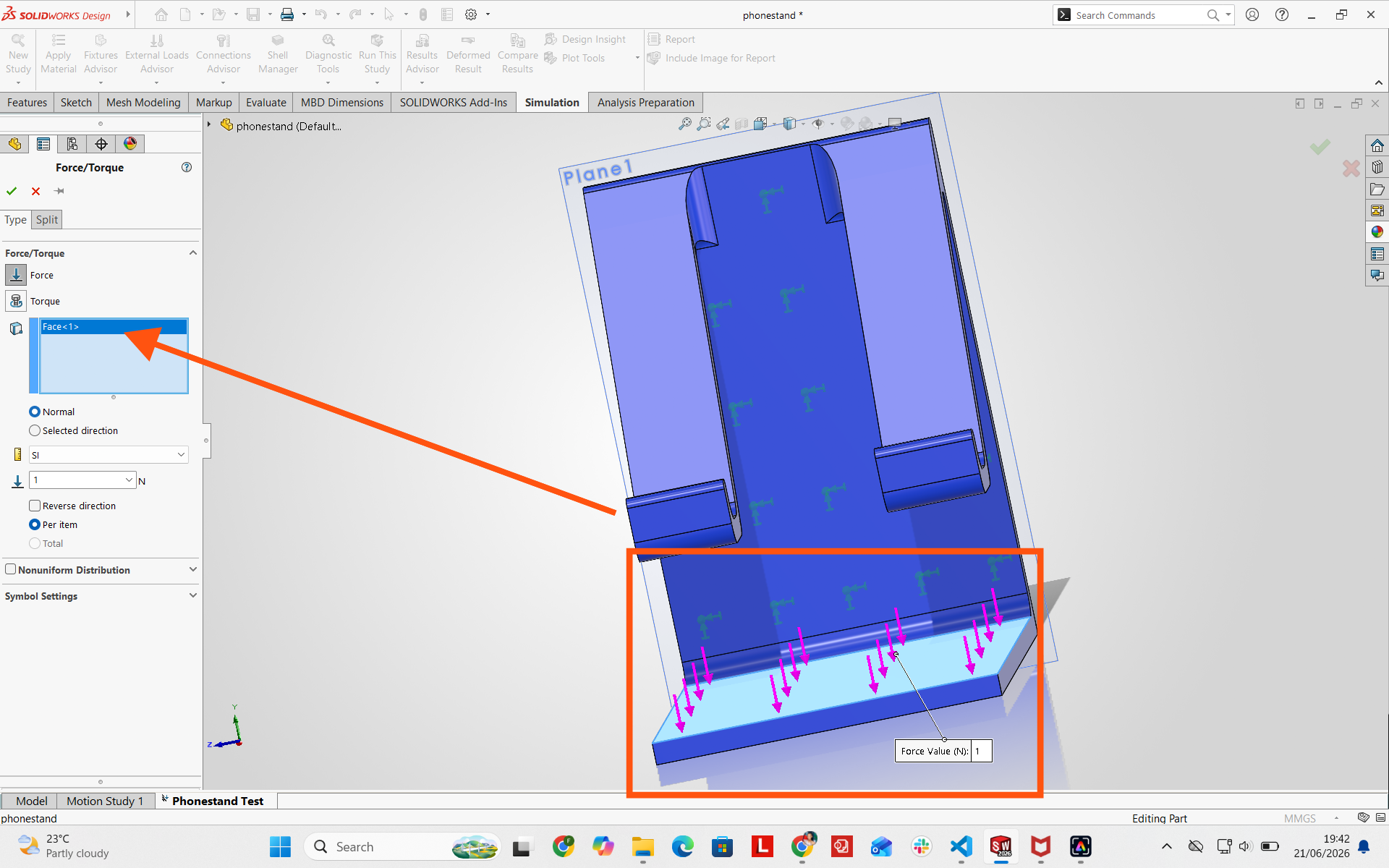 Load vectors displayed