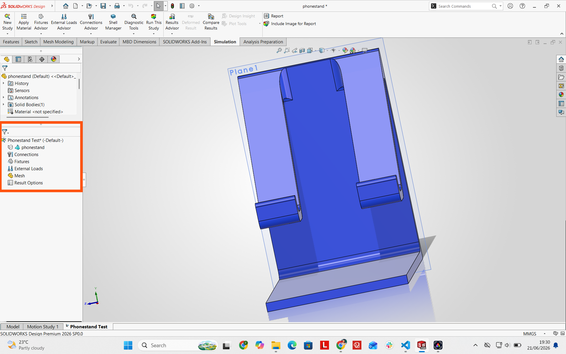 Simulation feature tree