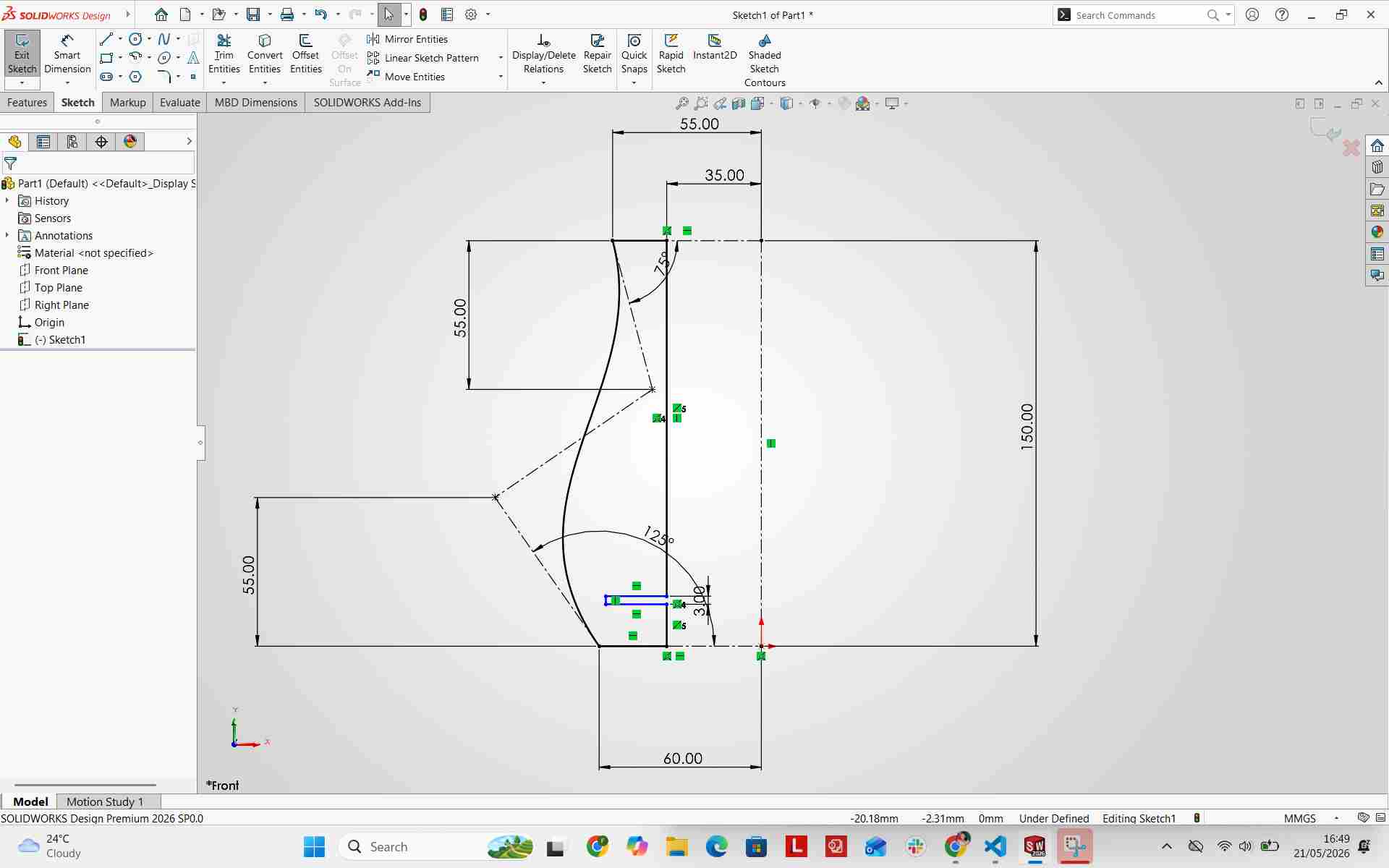 Offset construction line