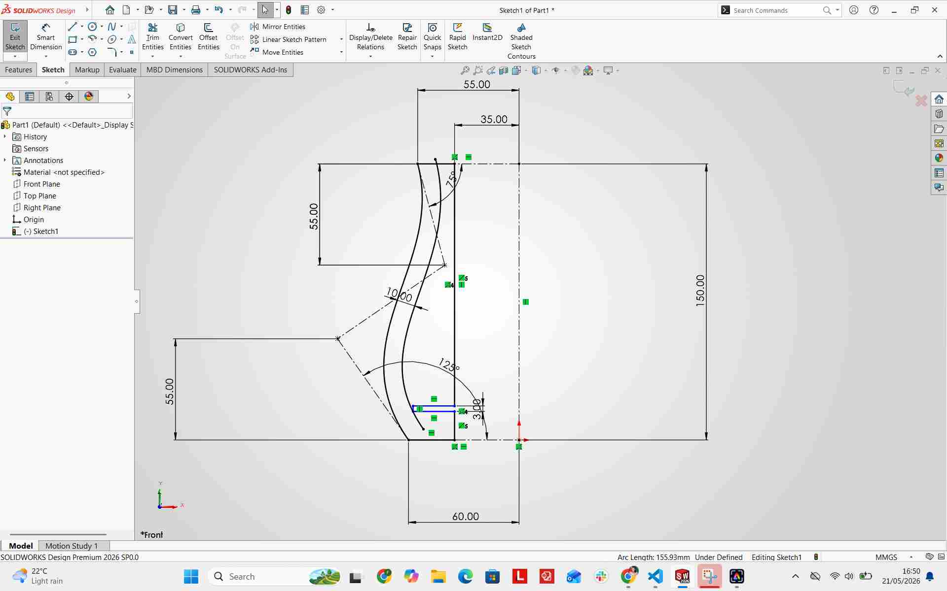 Applying offset constraint