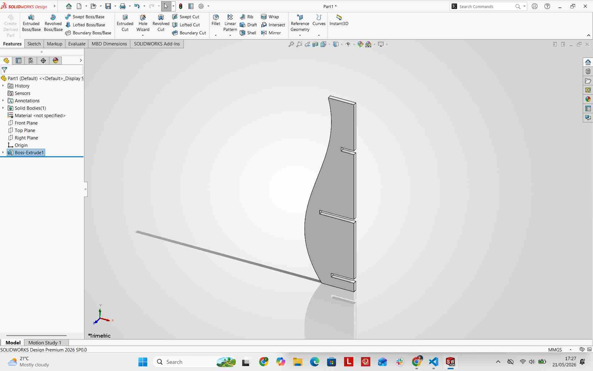 3D extruded fin body