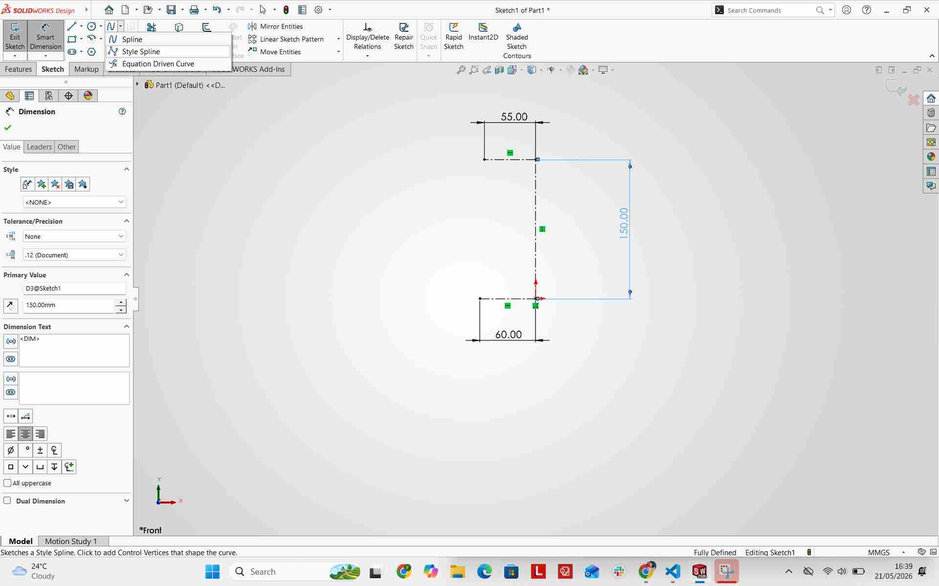 Adding style spline 1