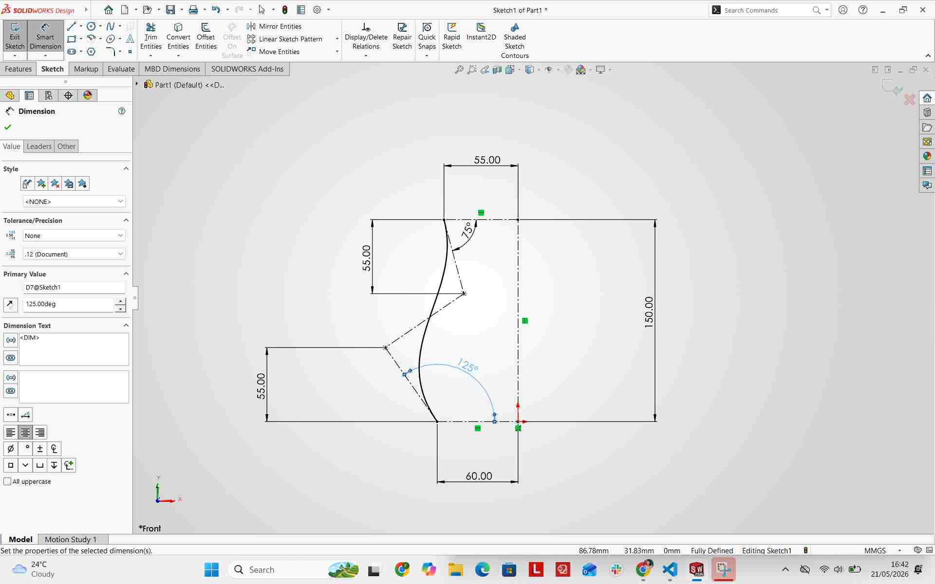 Setting corner angles