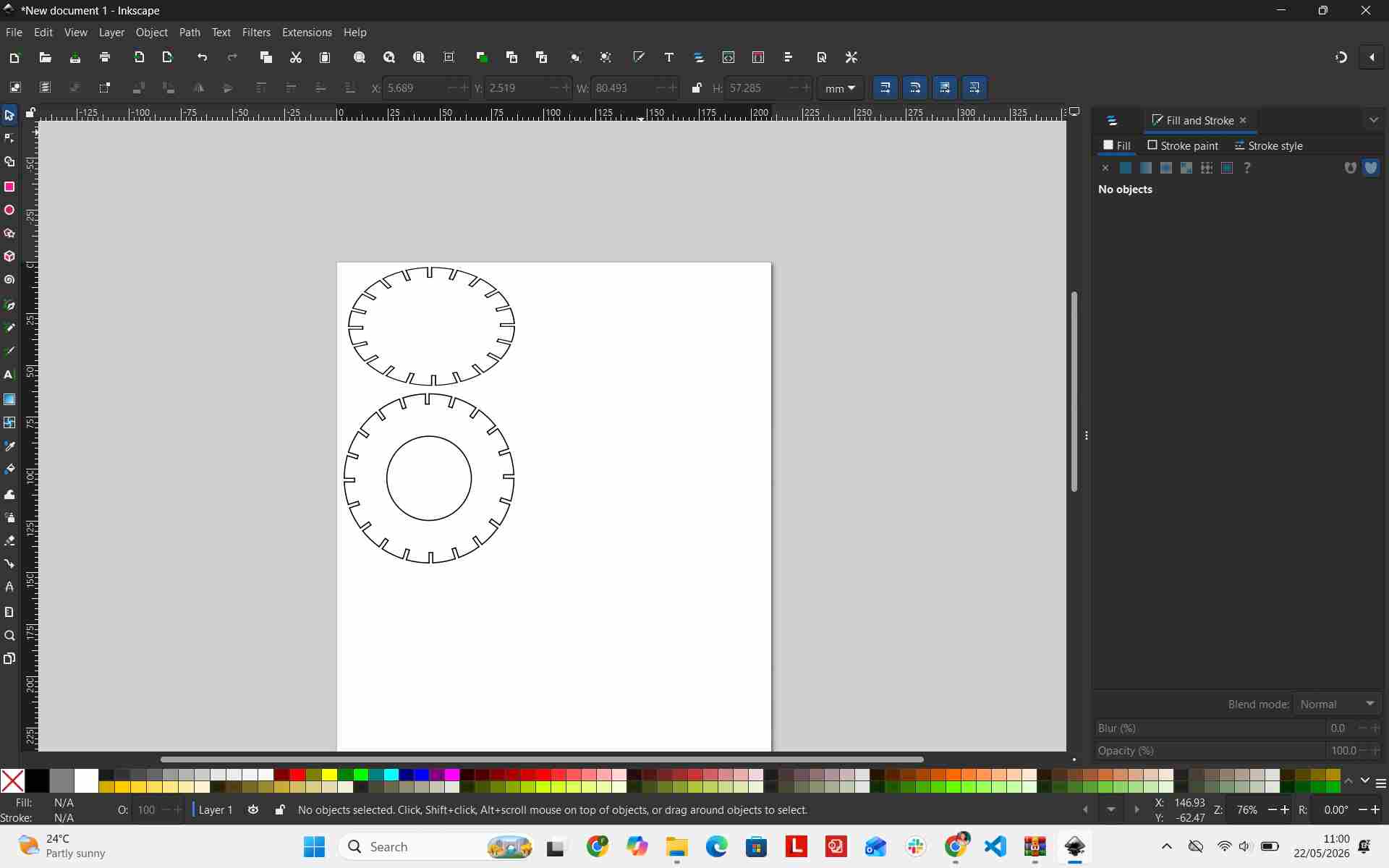 Nesting parts on layout sheet