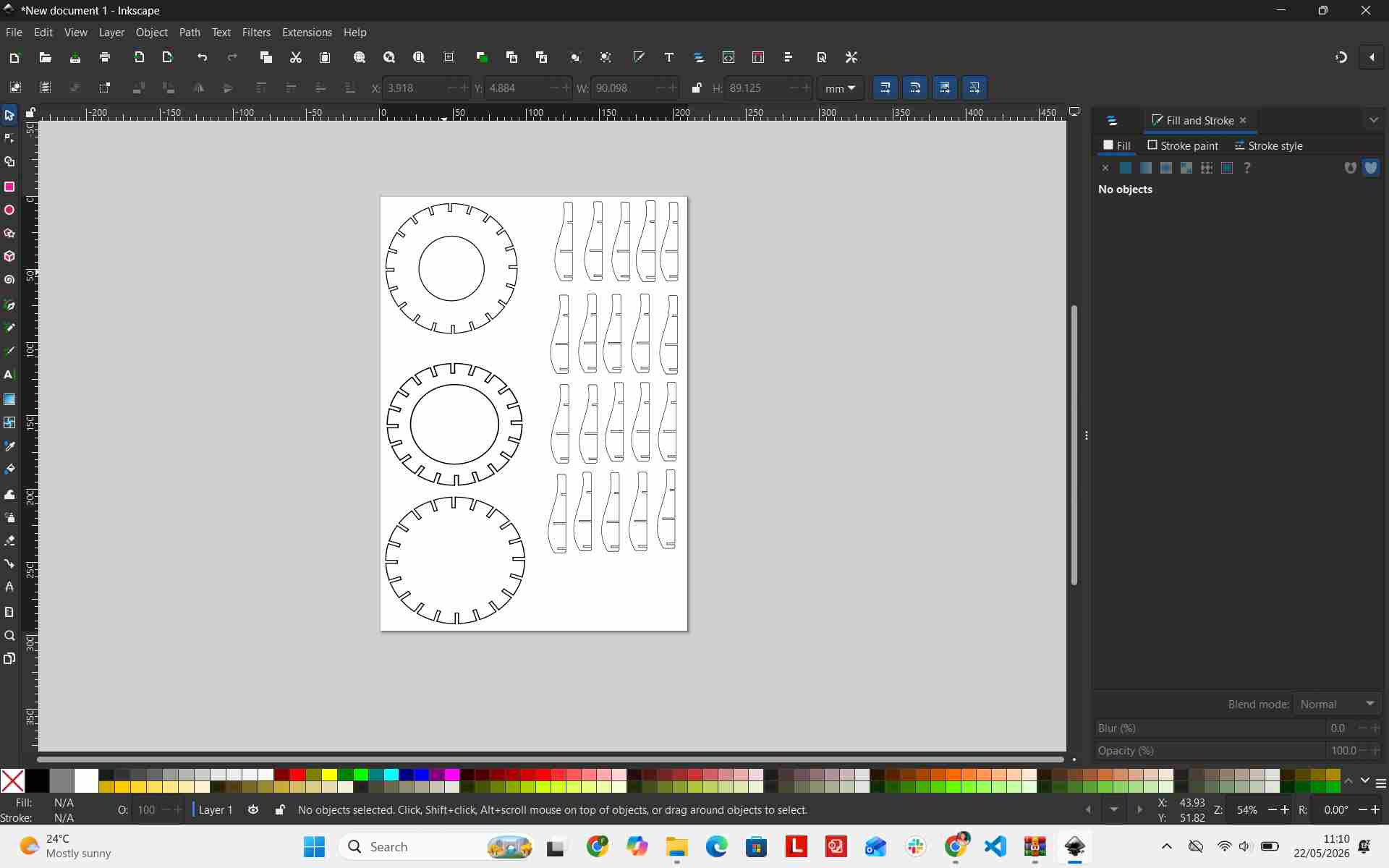 Final vector cutting layout