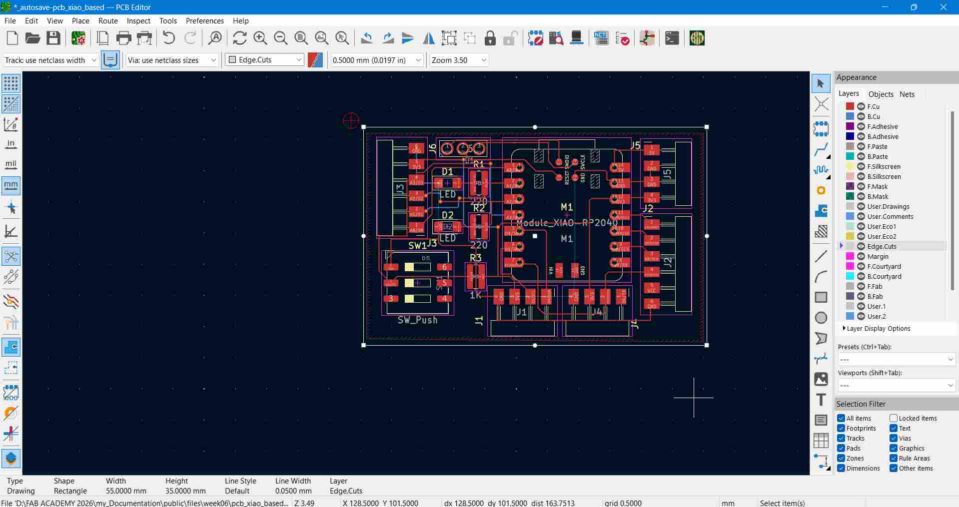 Finalized Board Boundary Outline