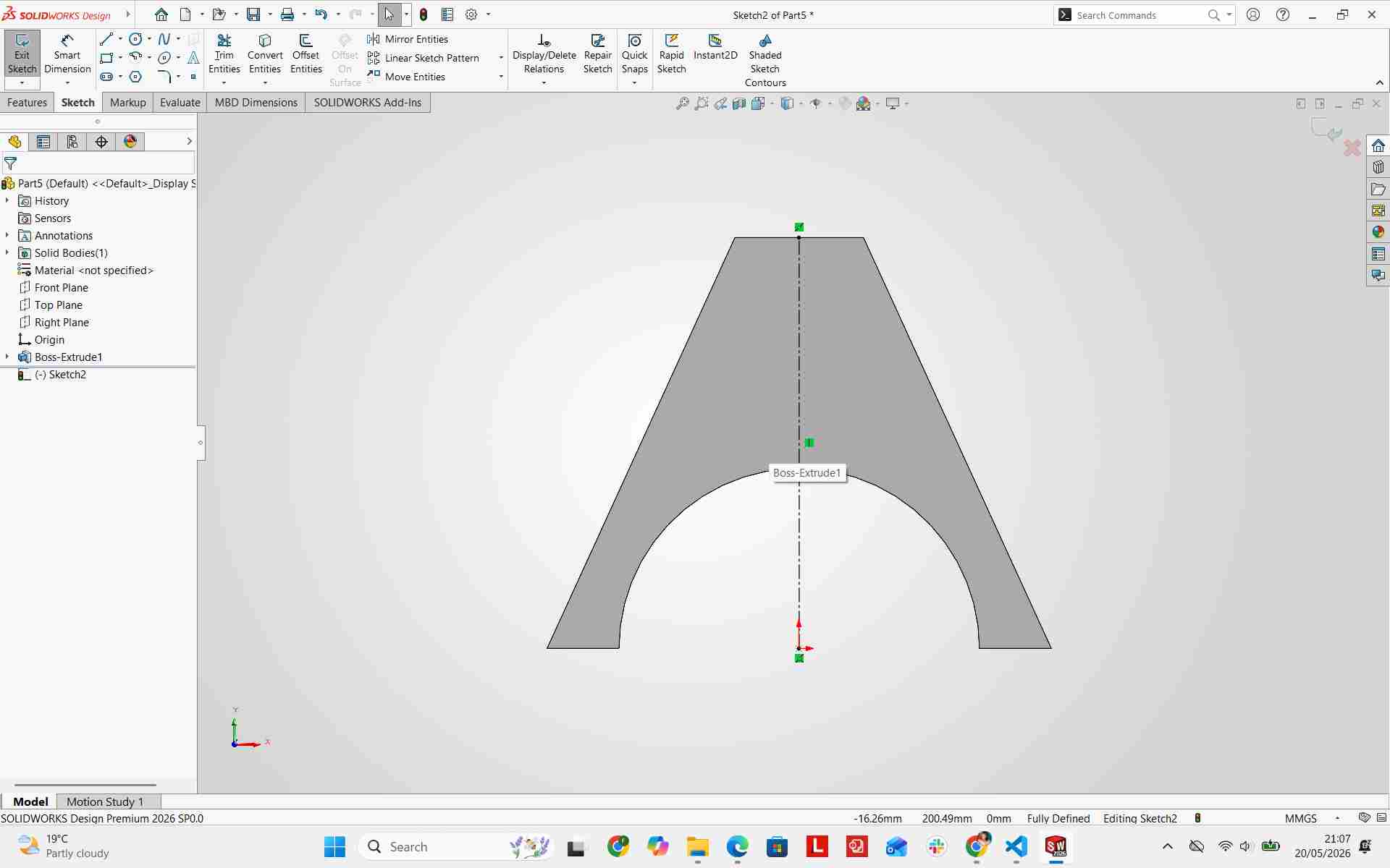 Extruding Solid Leg Body