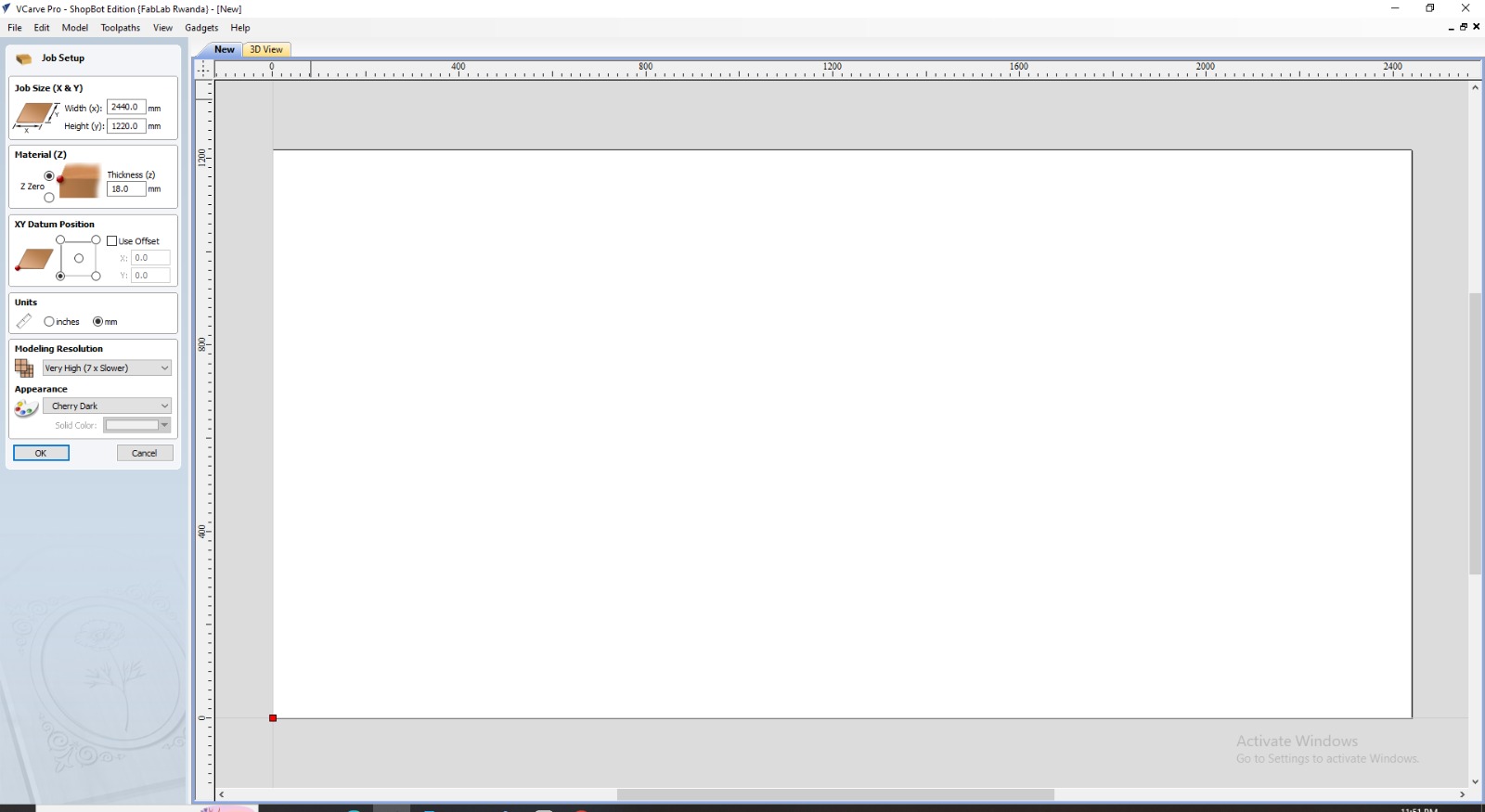 VCarve Software Workspace