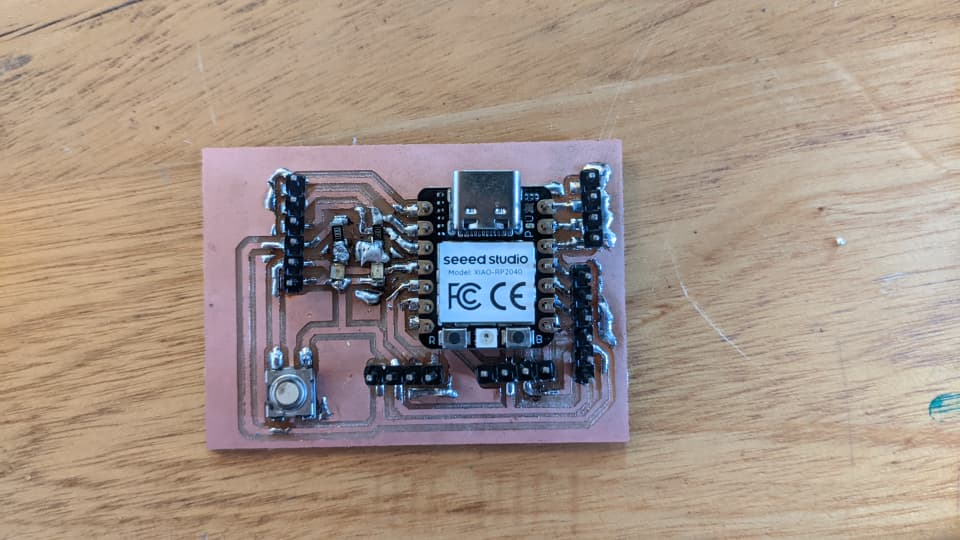 Mounted XIAO RP2040 on Milled Shield PCB