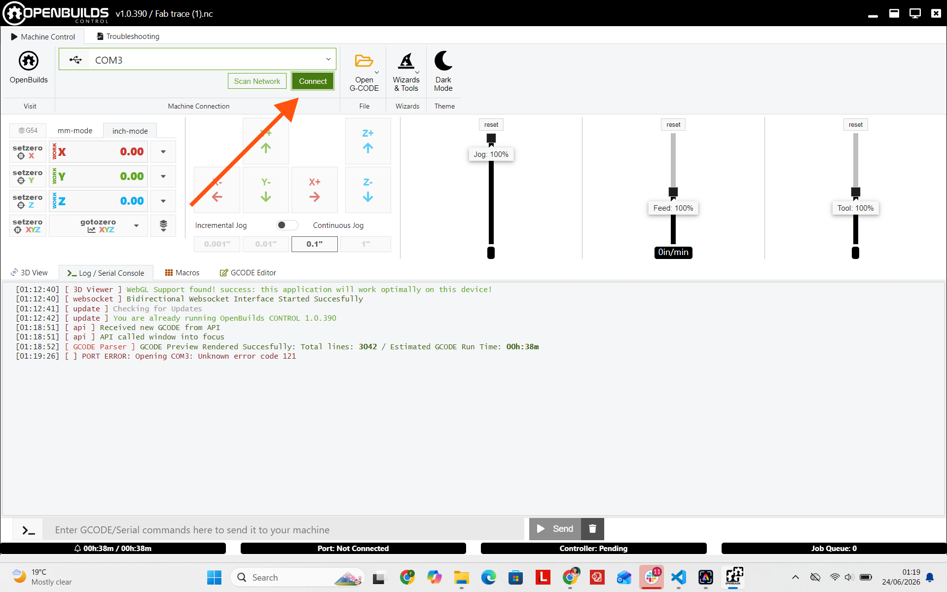 Connecting Machine via Serial COM Port