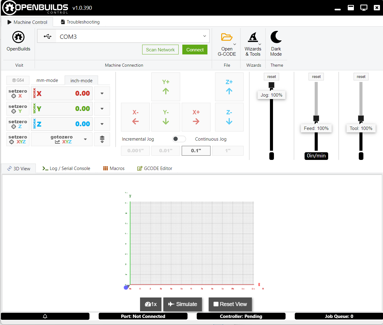 OpenBuildS CONTROL Interface Dashboard