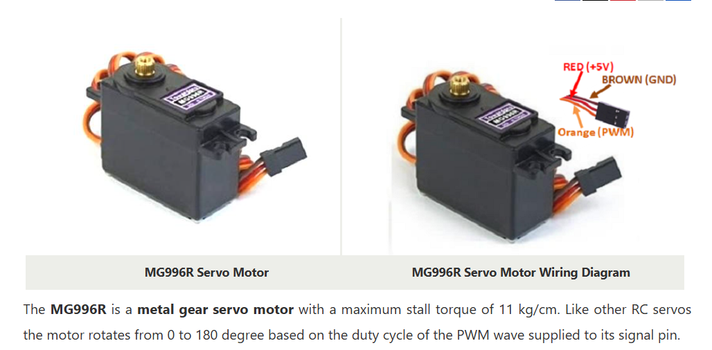 SG90 Servo Motor Pinout