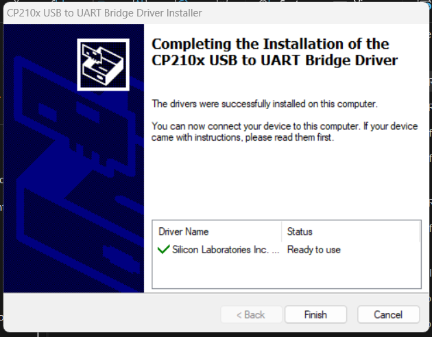 Driver Installed Successfully