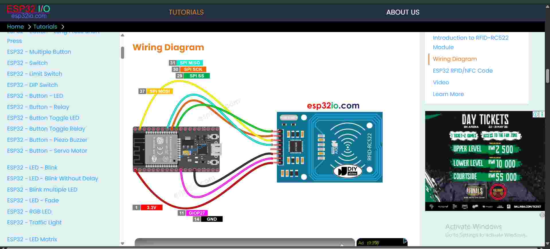 RFID Wiring to ESP32 Pin Headers