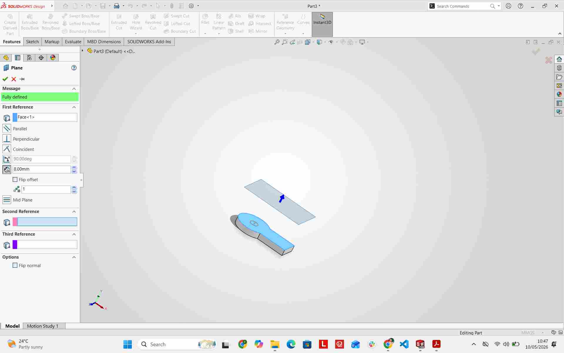 Reference plane creation
