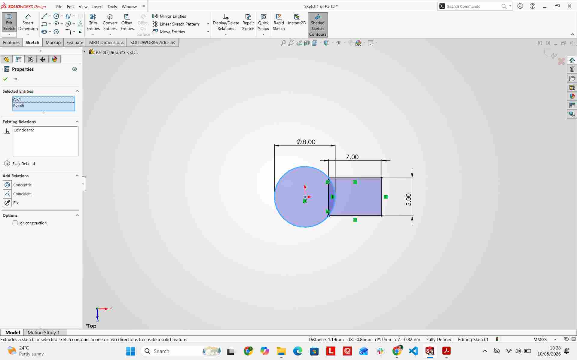 Rectangle and circle constraints