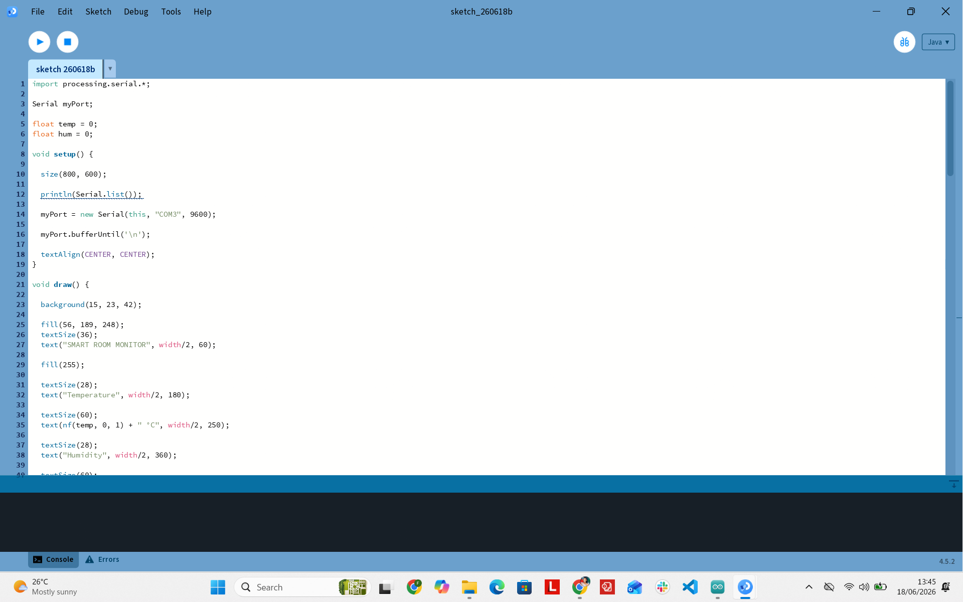 Processing script workspace