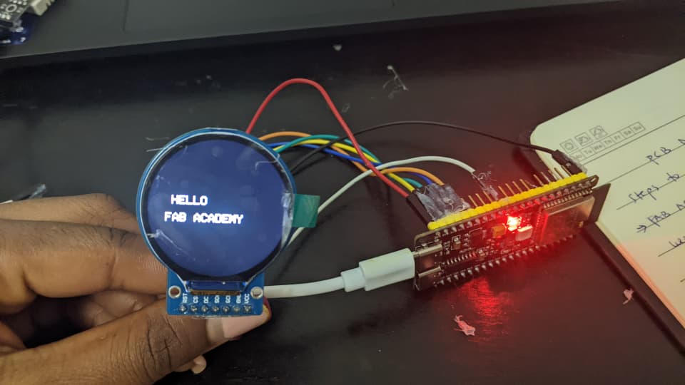 Display showing HELLO FAB ACADEMY