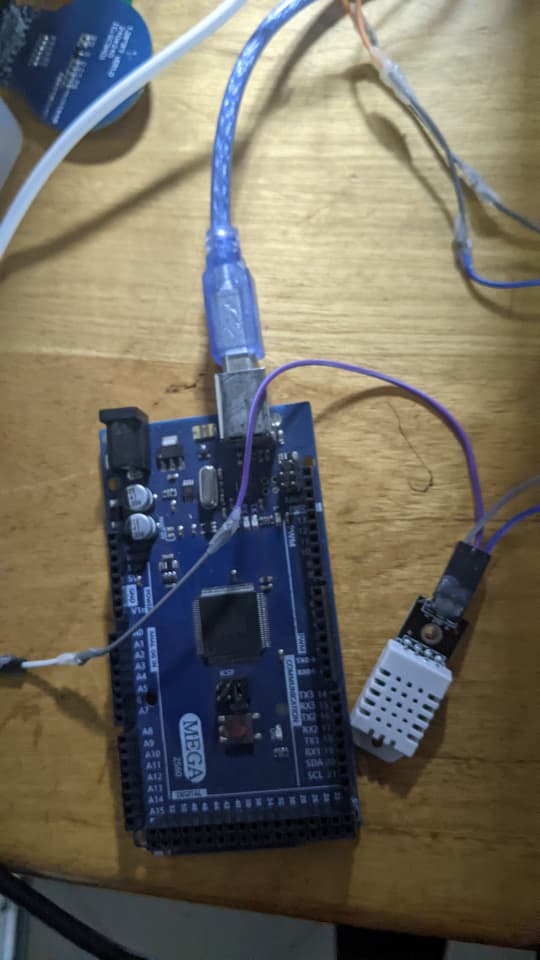 Arduino Mega and DHT22 hardware setup