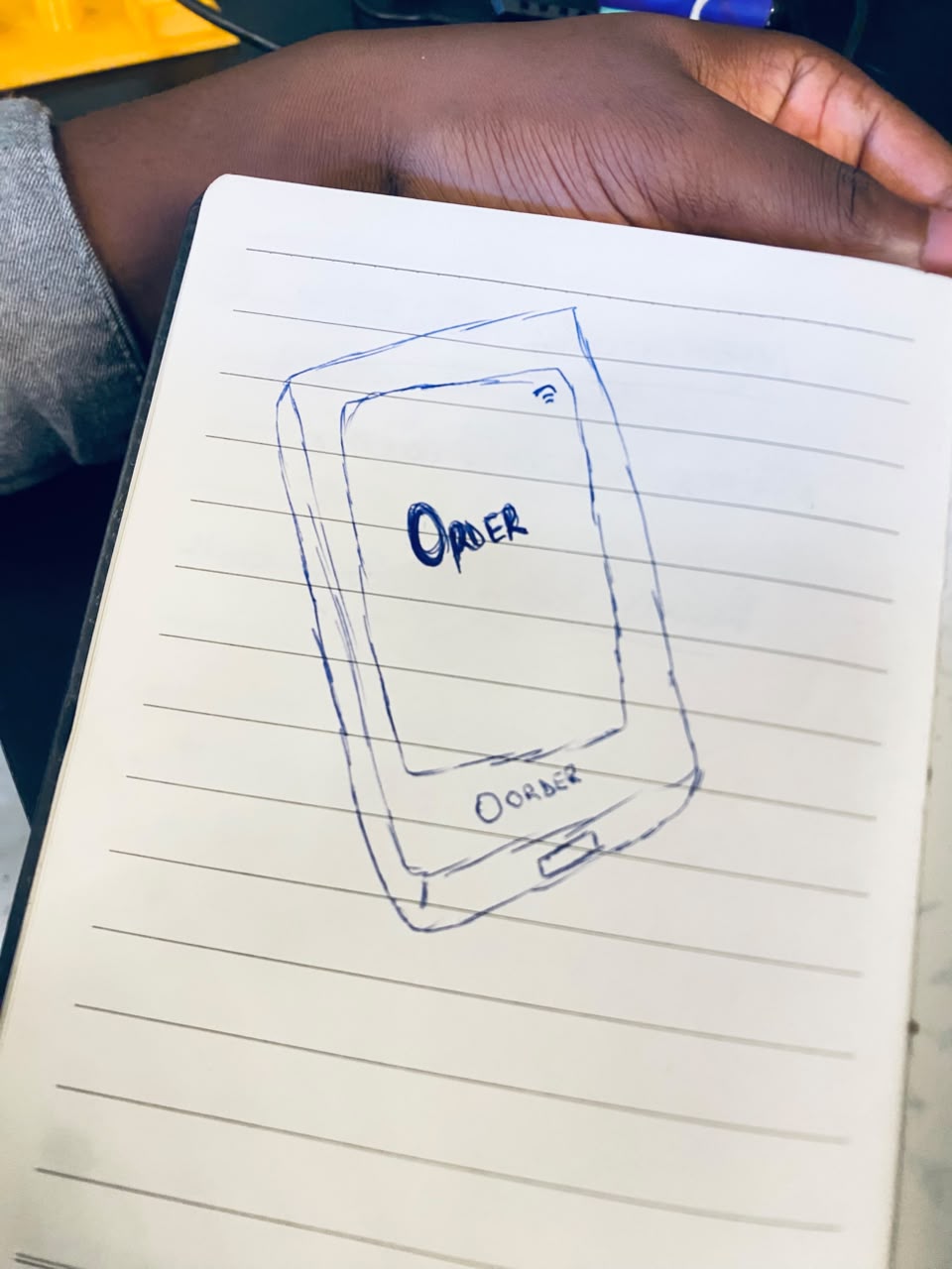 My hand drawn sketch of the ORDER device