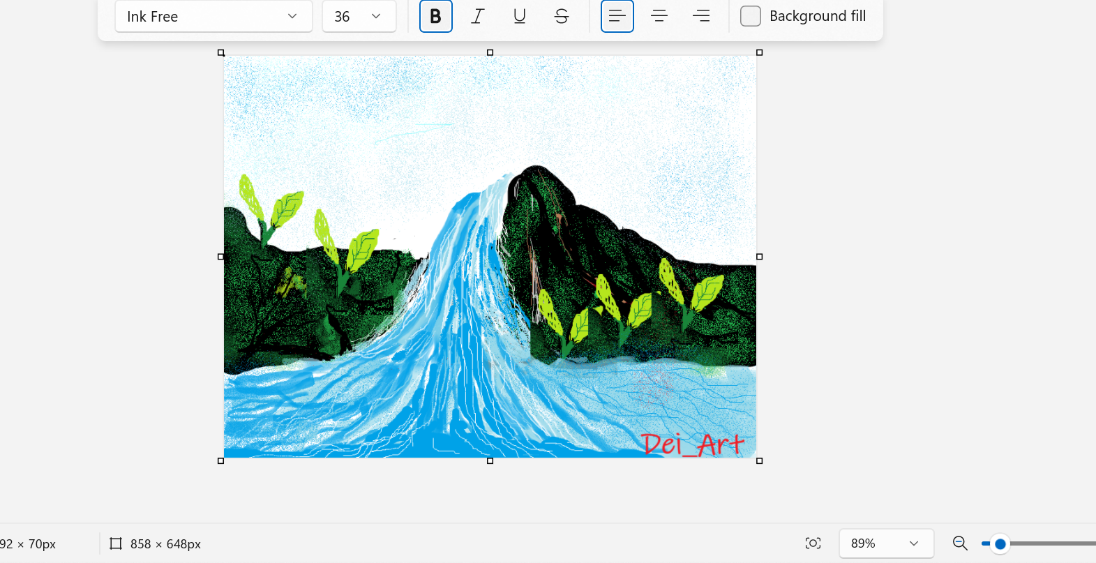 Finished artwork Finished artwork