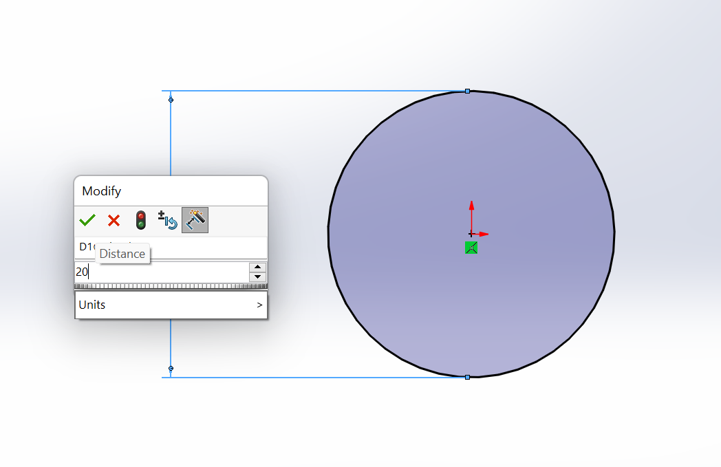 Adding dimensions to the sketch Adding dimensions to the sketch