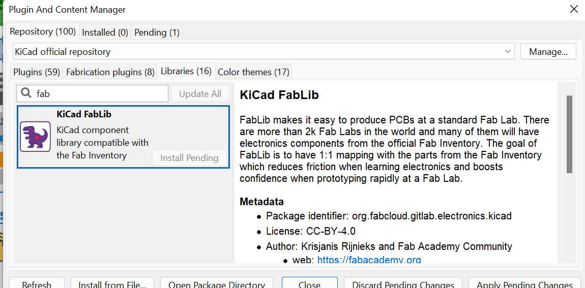 Fab library installed