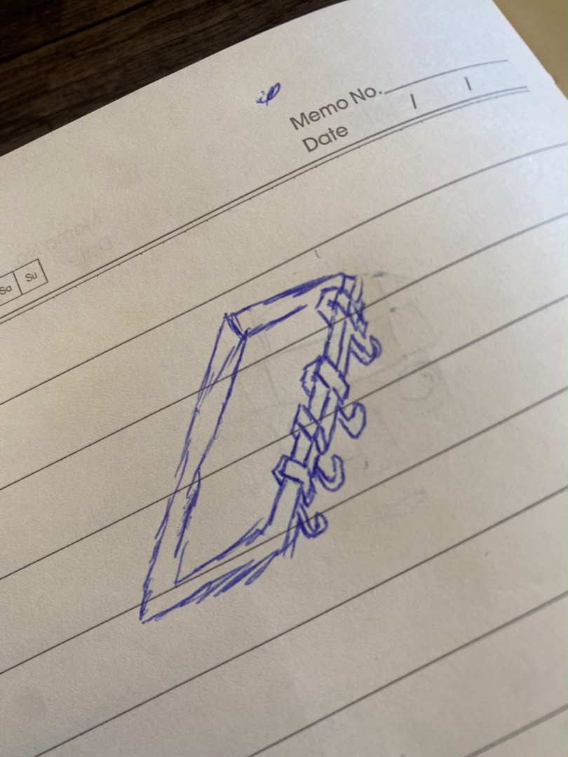 A quick hand sketch of the bookshelf A quick hand sketch of the bookshelf