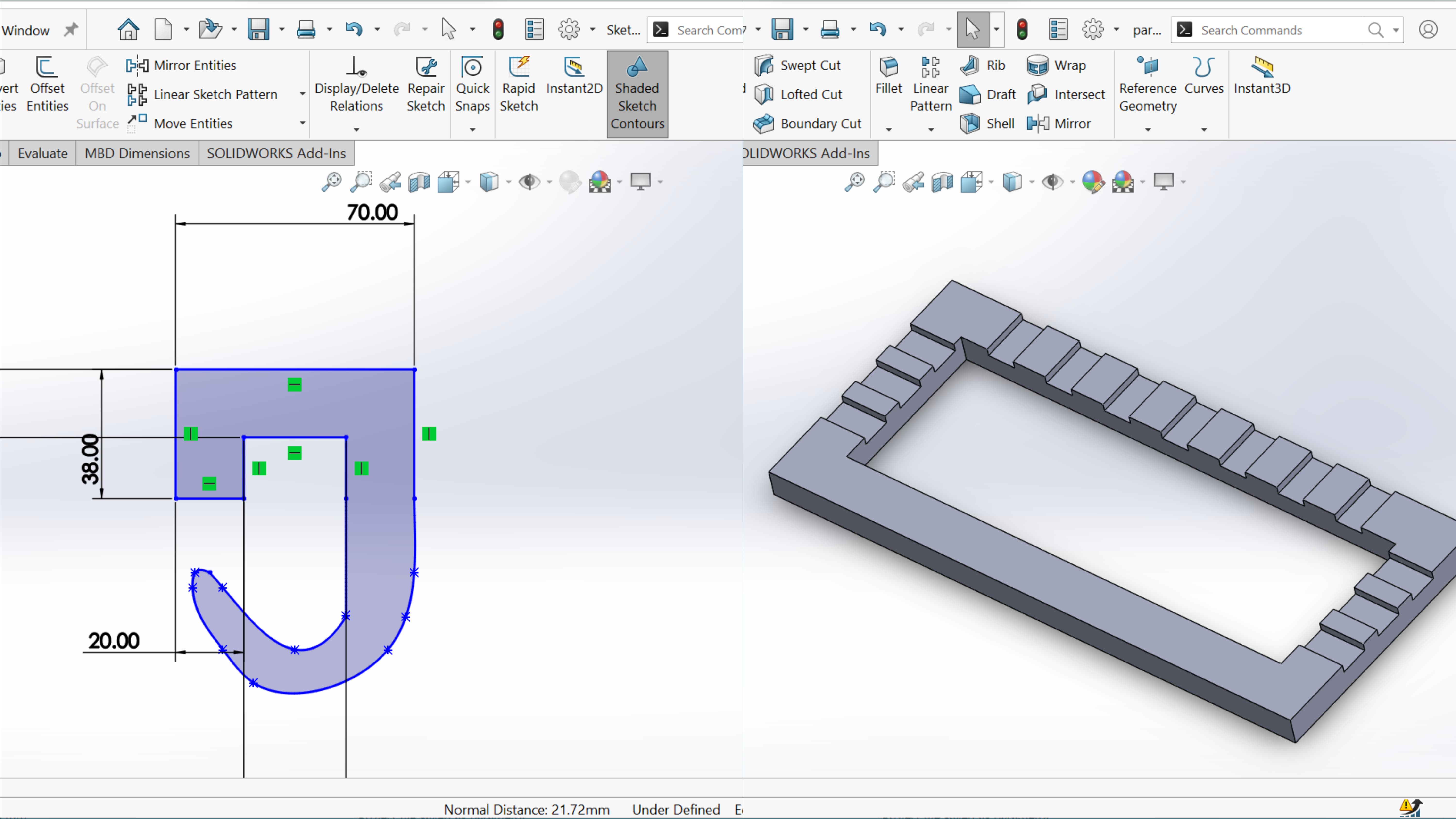 Screenshot of the flat panel layout in SolidWorks Screenshot of the flat panel layout in SolidWorks