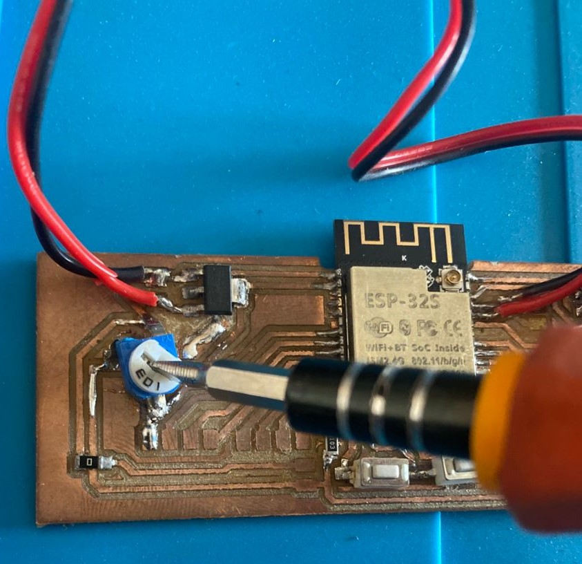ESP32-S3 board schematic showing ADC pin connection for variable resistor