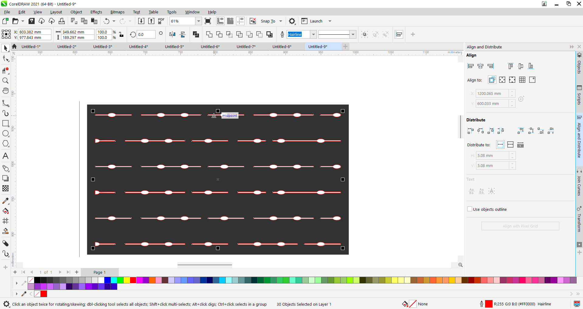 Next, I used the tracing tool to convert the imported image into vector paths