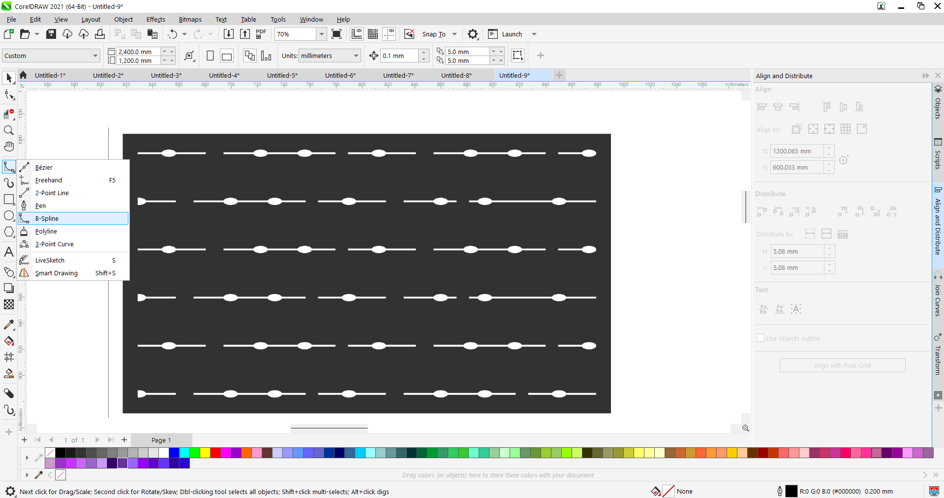 Next, I used the tracing tool to convert the imported image into vector paths
