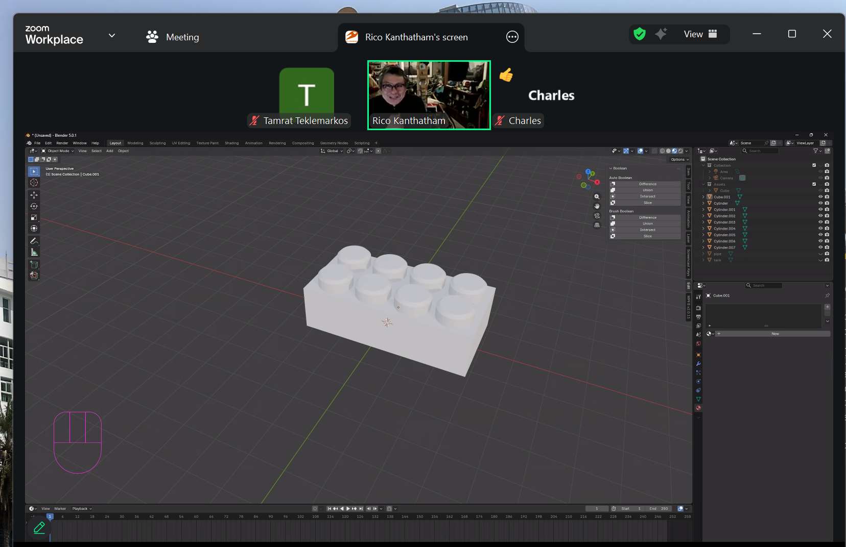 Into to CAD Blender by Rico, Remote instructor