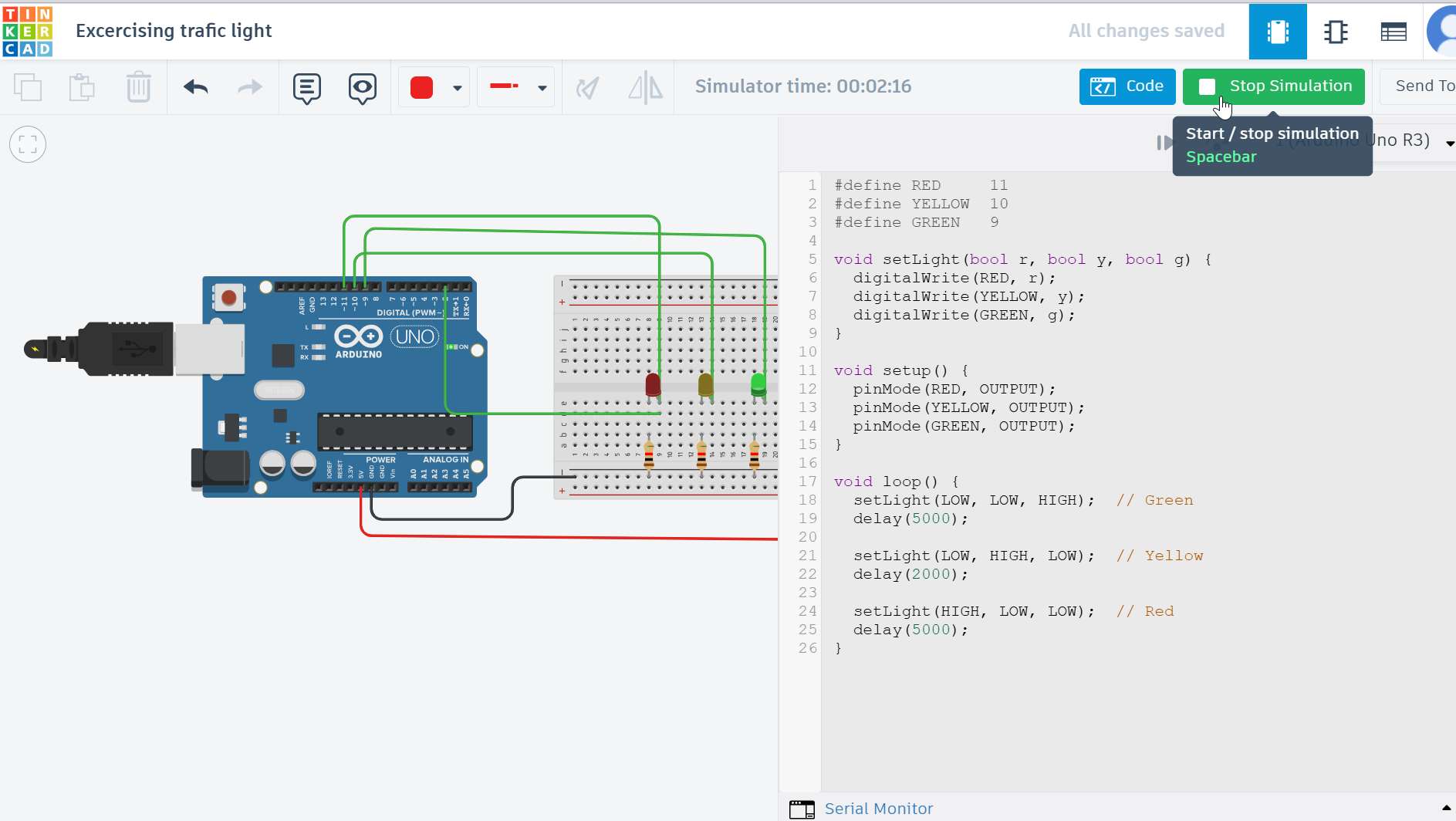 My first green light coming out