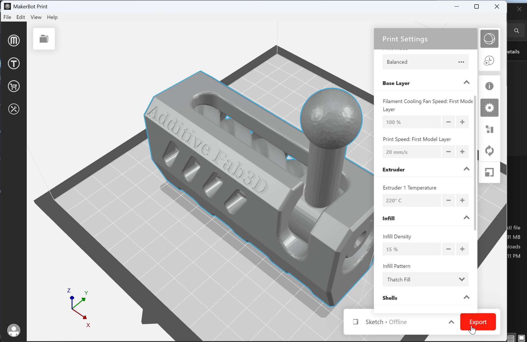 MAkerBot Sketkch Slicer