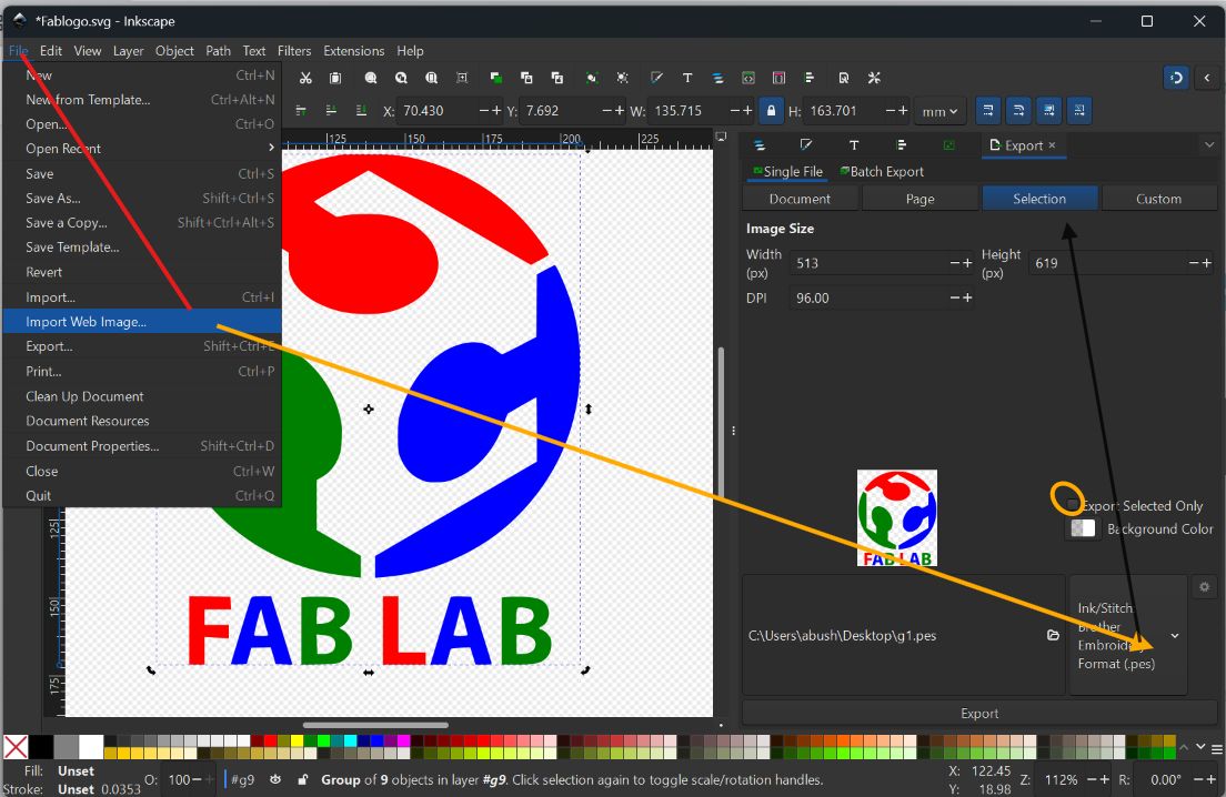 Inkscape process