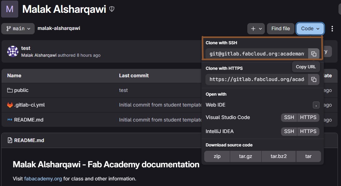 Clone SSH option in GitLab